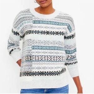 LOFT PATCHWORK FAIR ISLE
SWEATER SIZE XL